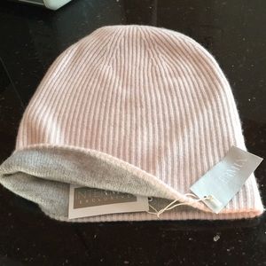 Wmns 100% cashmere reversible beanie